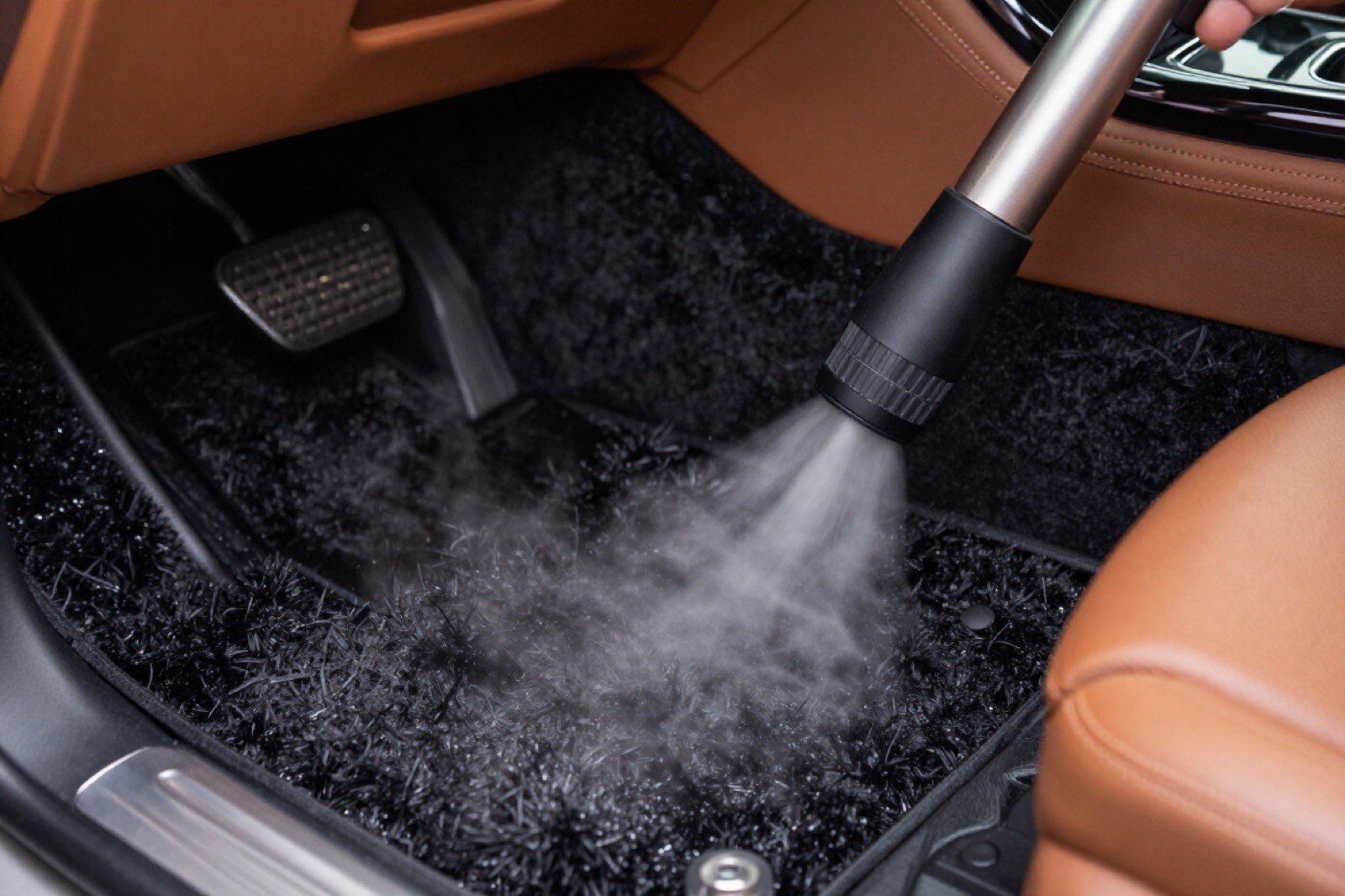 Deep cleaning a car's carpet and floor mat